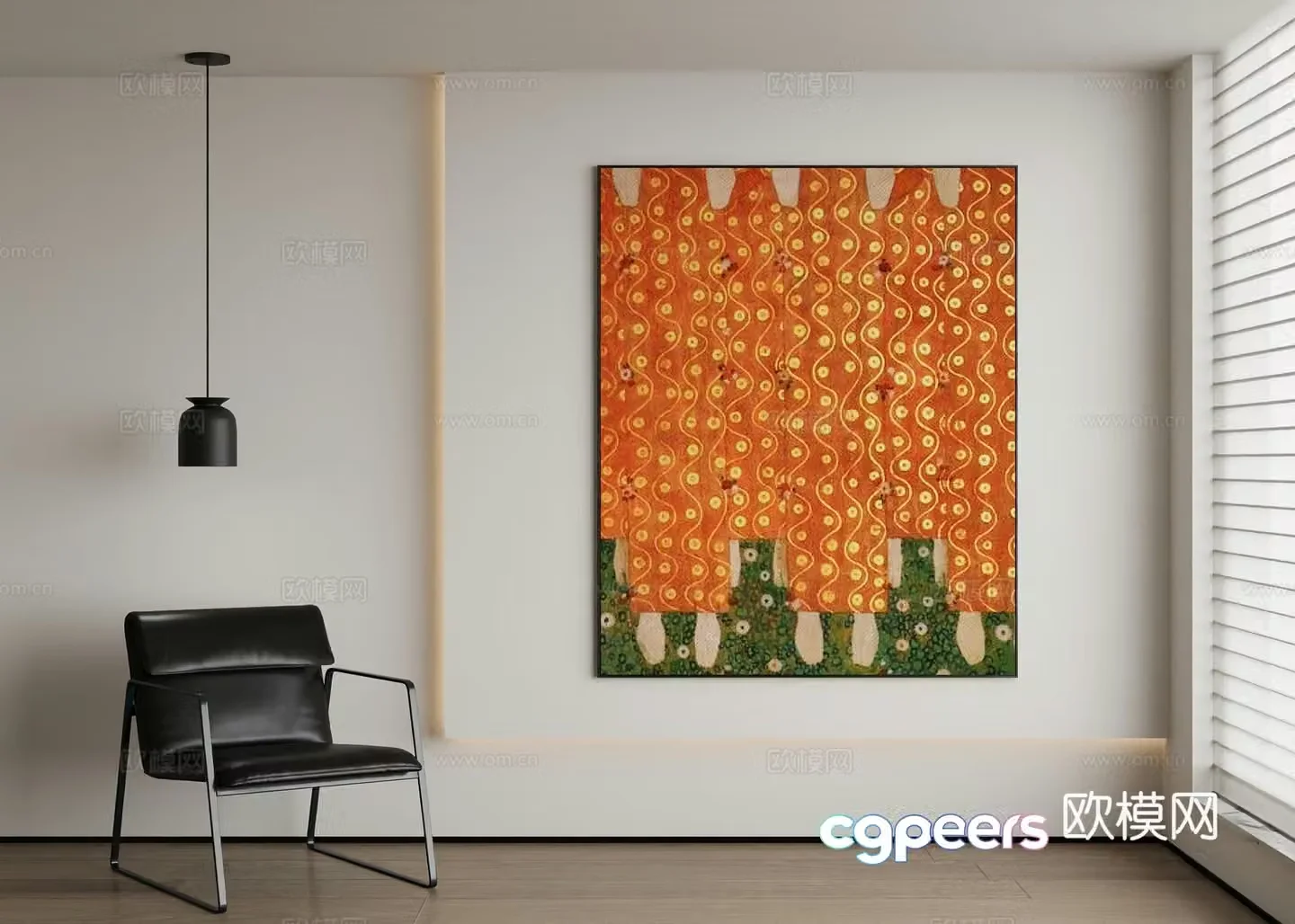 Modern abstract painting decorative painting 3d model