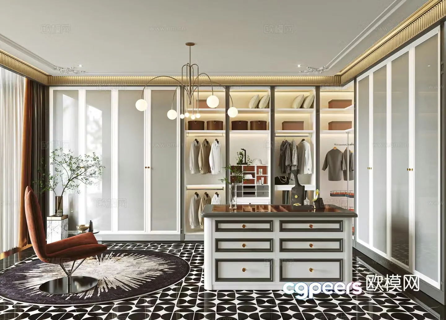 French cloakroom 3d model