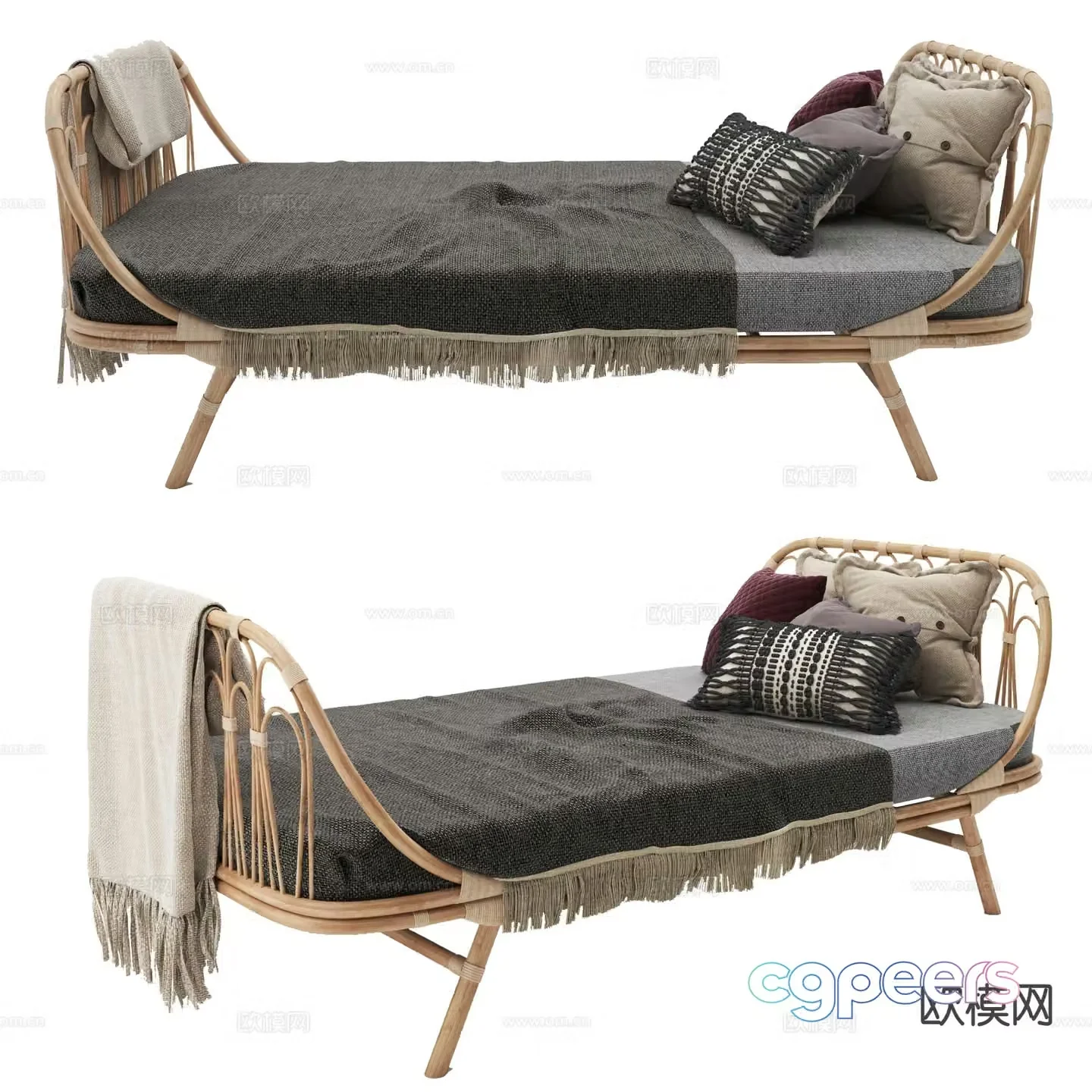 Wabi-sabi footrest bedside stool sofa stool 3d model
