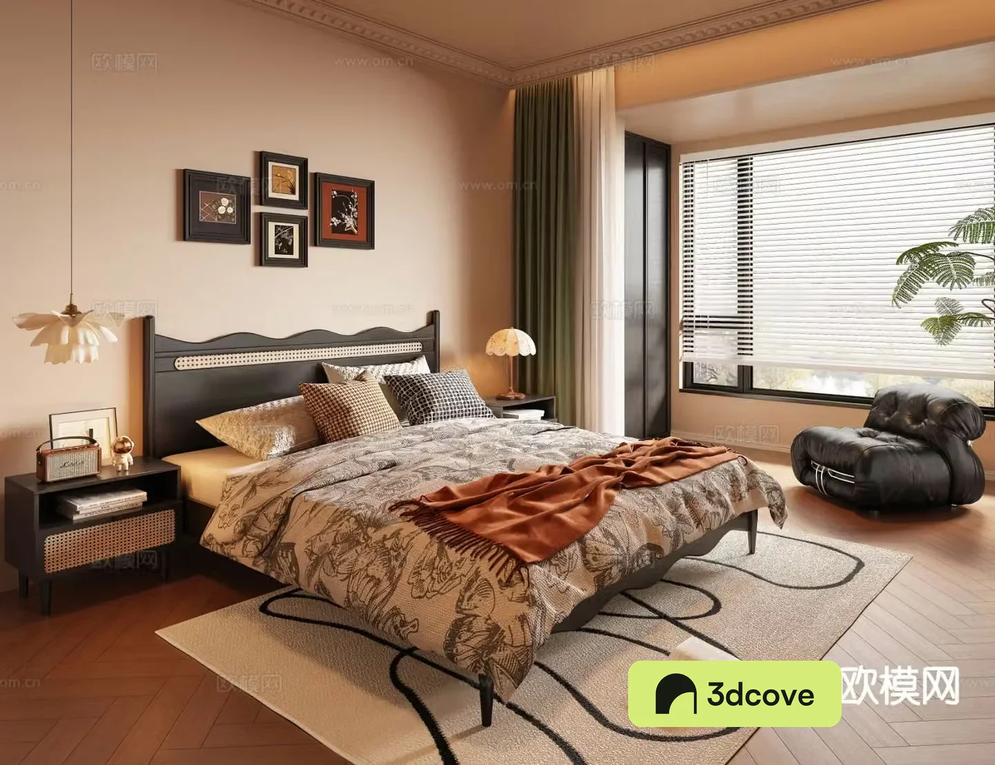 French retro style bedroom master bedroom
