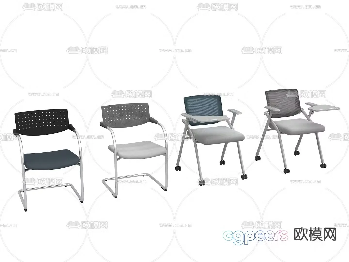 Office chair training chair 3d model