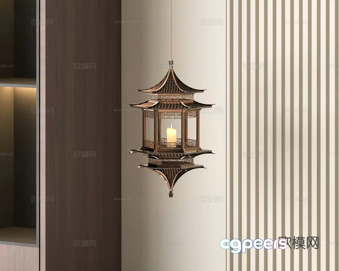 New Chinese style chandelier tower chandelier 3d model