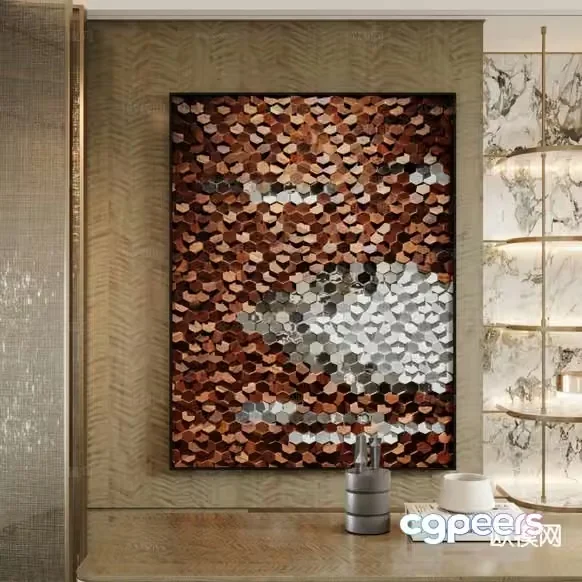 Modern Abstract Art Piece 3D Model – 12006 – CORONA Render