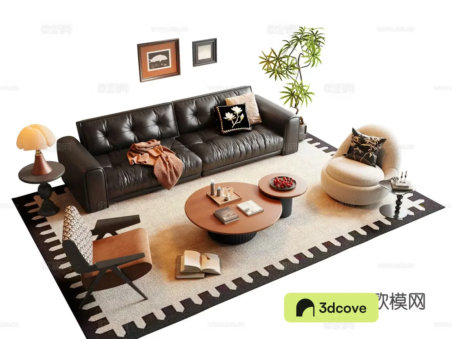 French medieval sofa coffee table combination