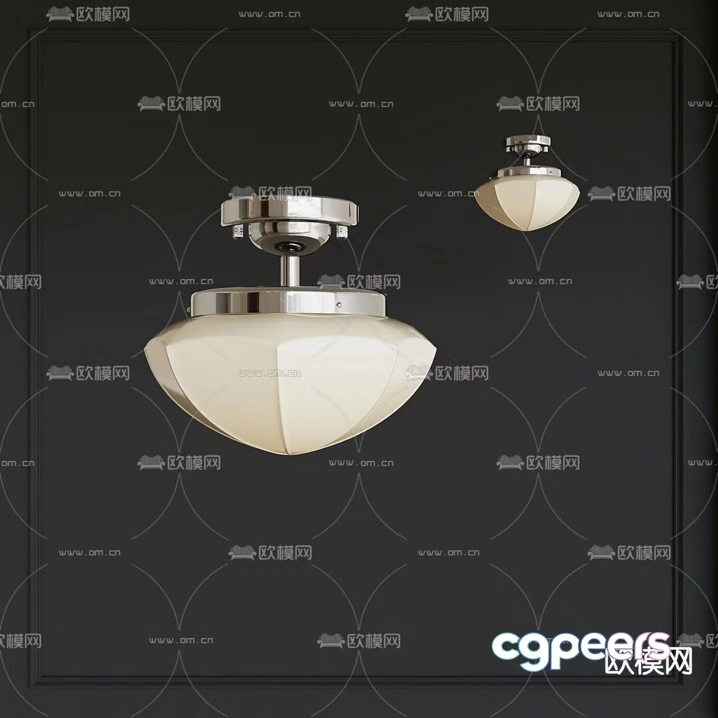 French ceiling light 3D model