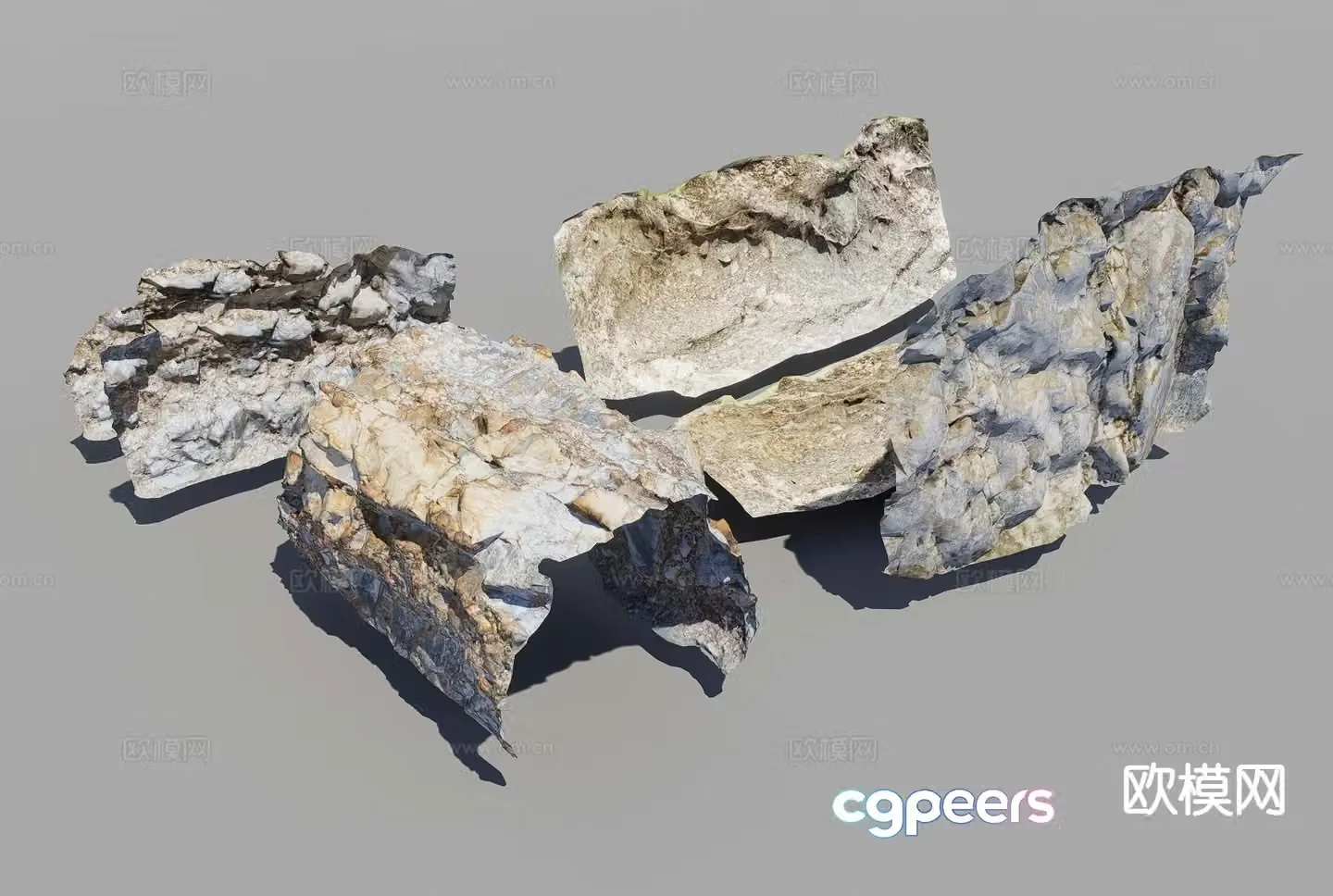 cave wall stone rock 3d model
