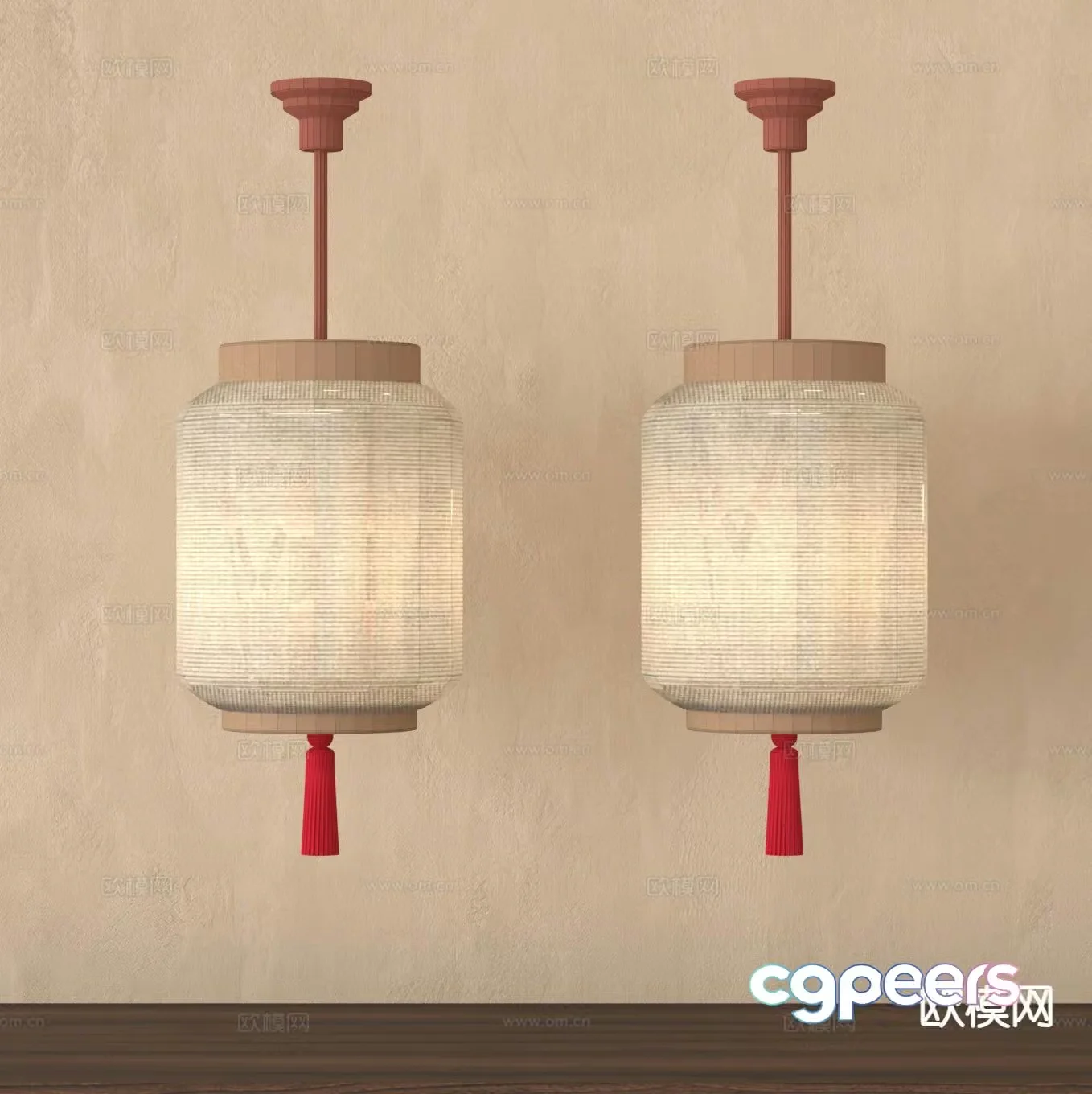 New Chinese style chandelier lantern chandelier 3d model