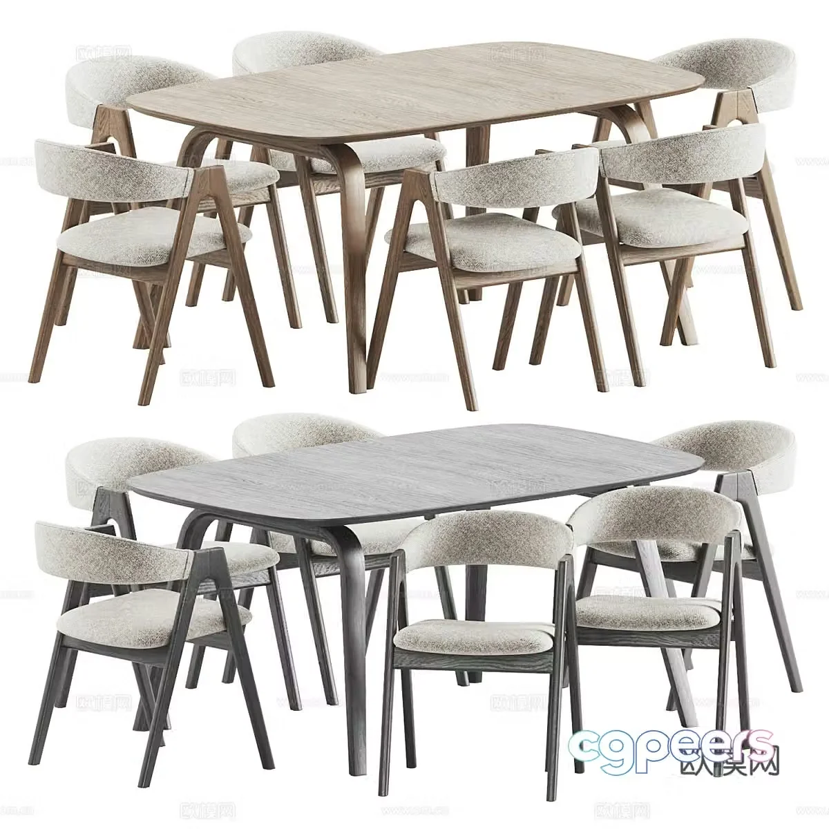 Modern Italian dining table and chair 3d model