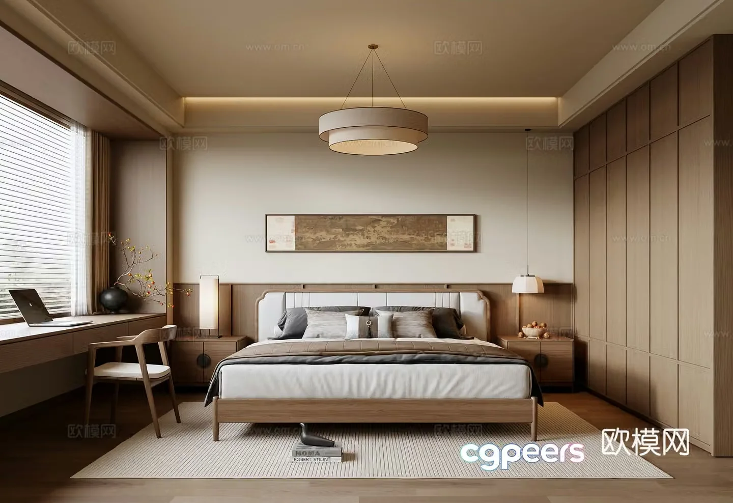 New Chinese style bedroom master bedroom 3d model