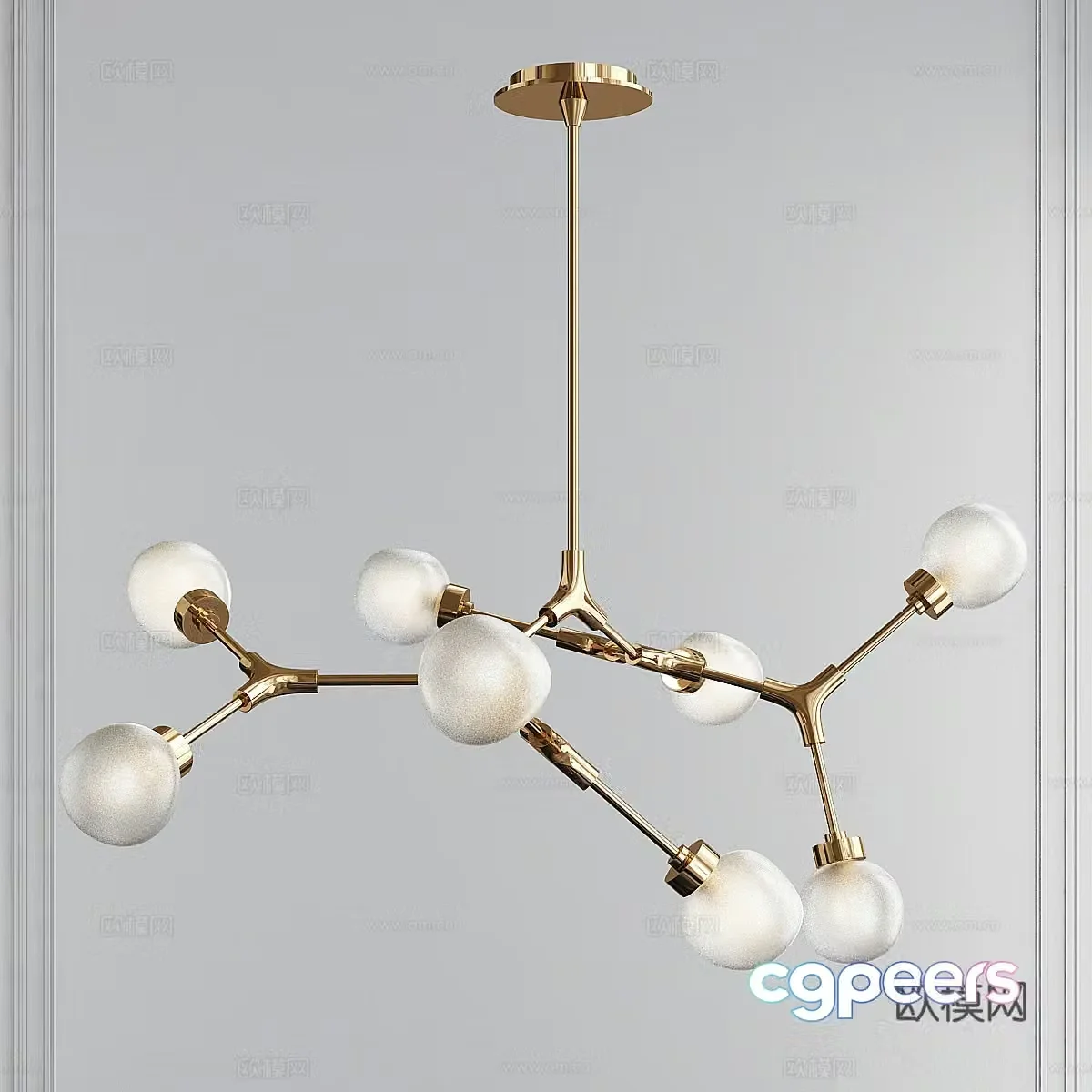 Catalyst Bronze 8 Lamp LED Chandelier 3D Model