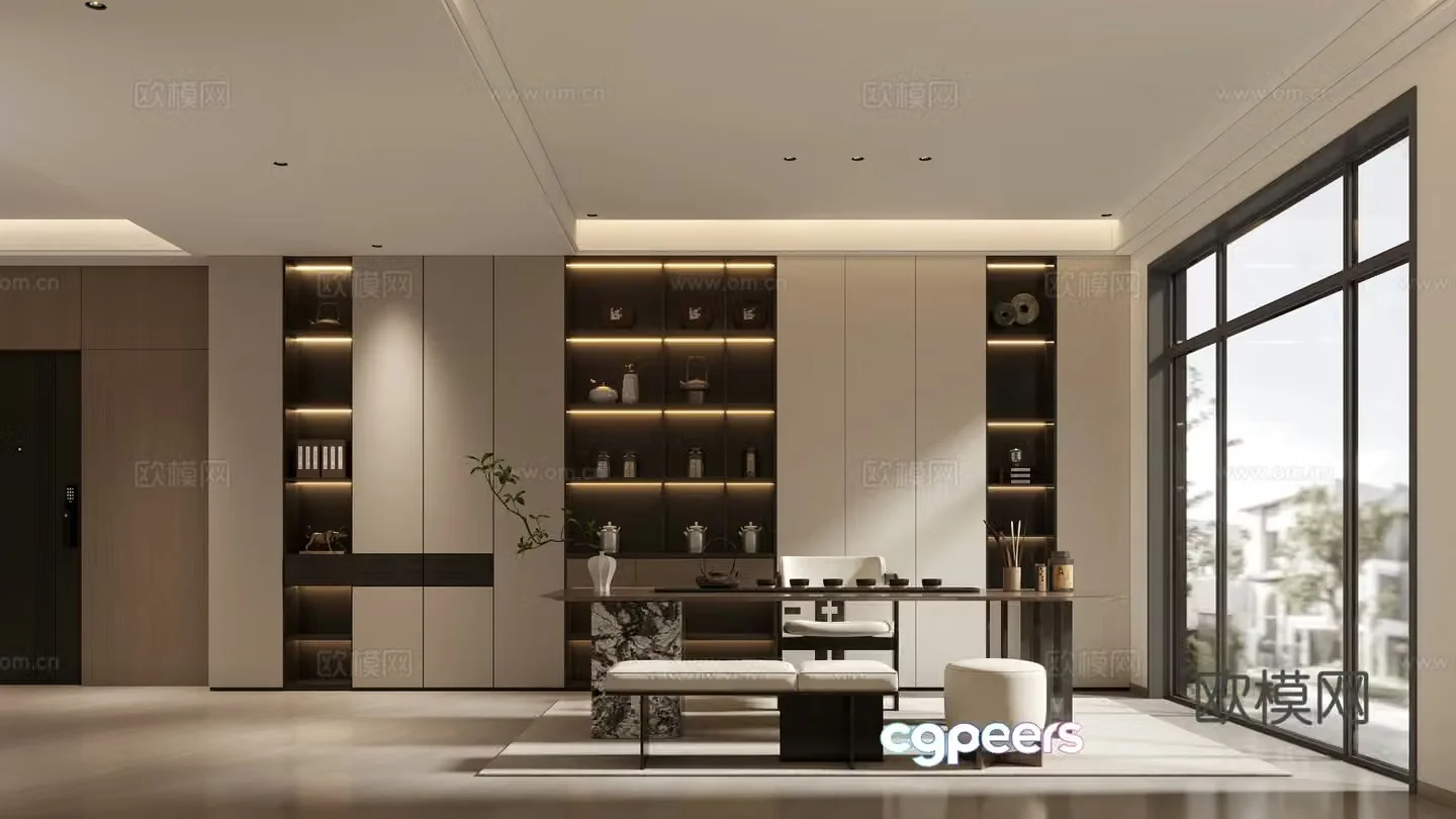 Modern tea room style 3d model