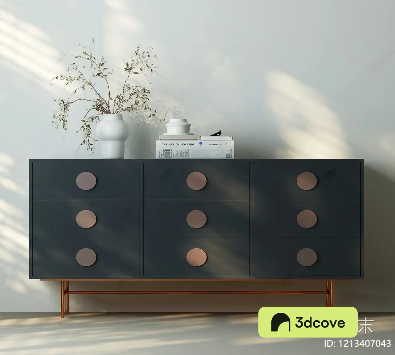 Modern Dresser With Copper Accents