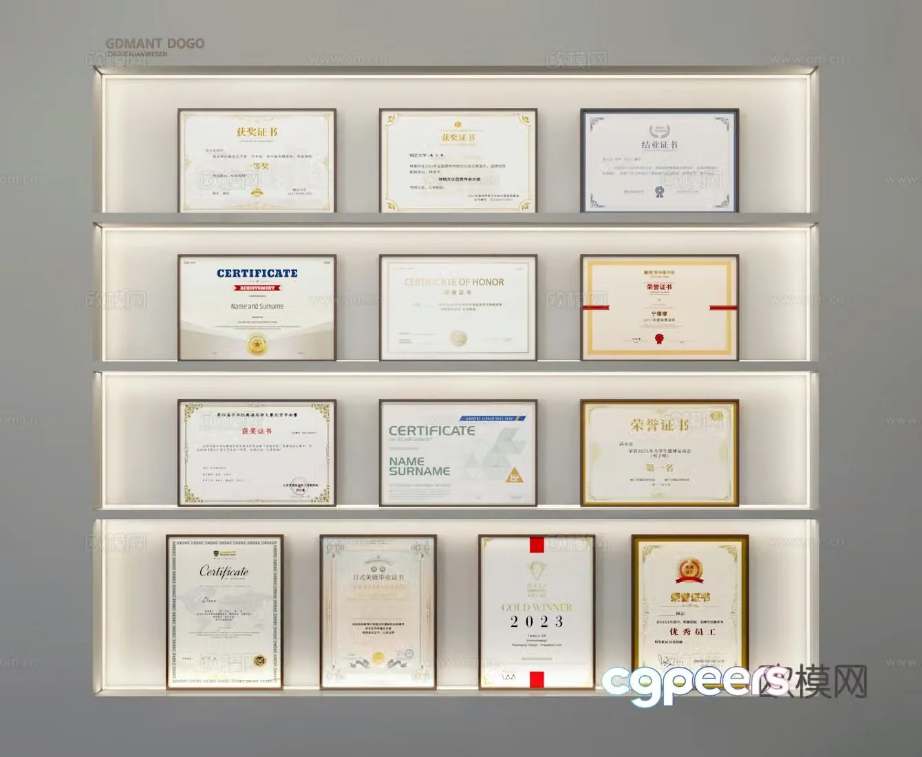 Certificate 3D Model