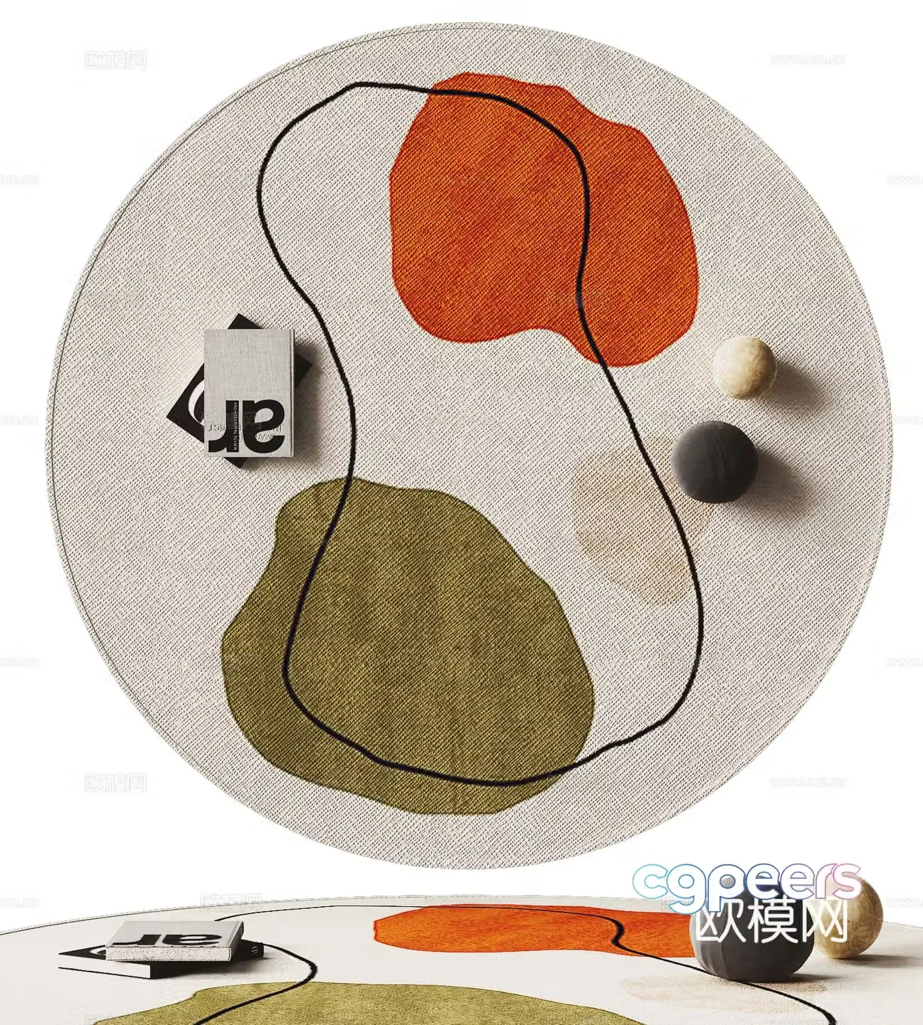 Modern round carpet 3d model