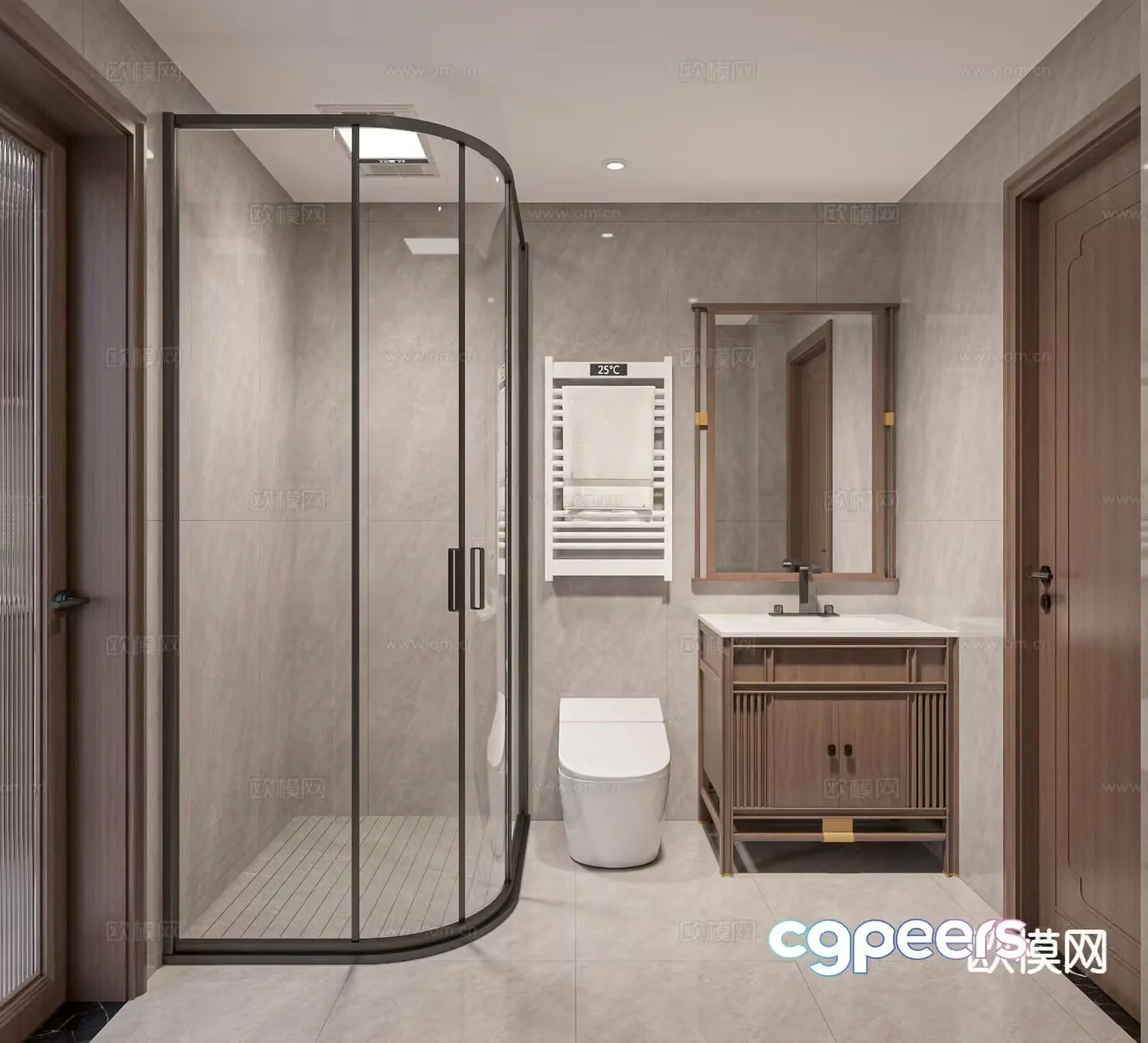 New Chinese style bathroom bathroom 3d model