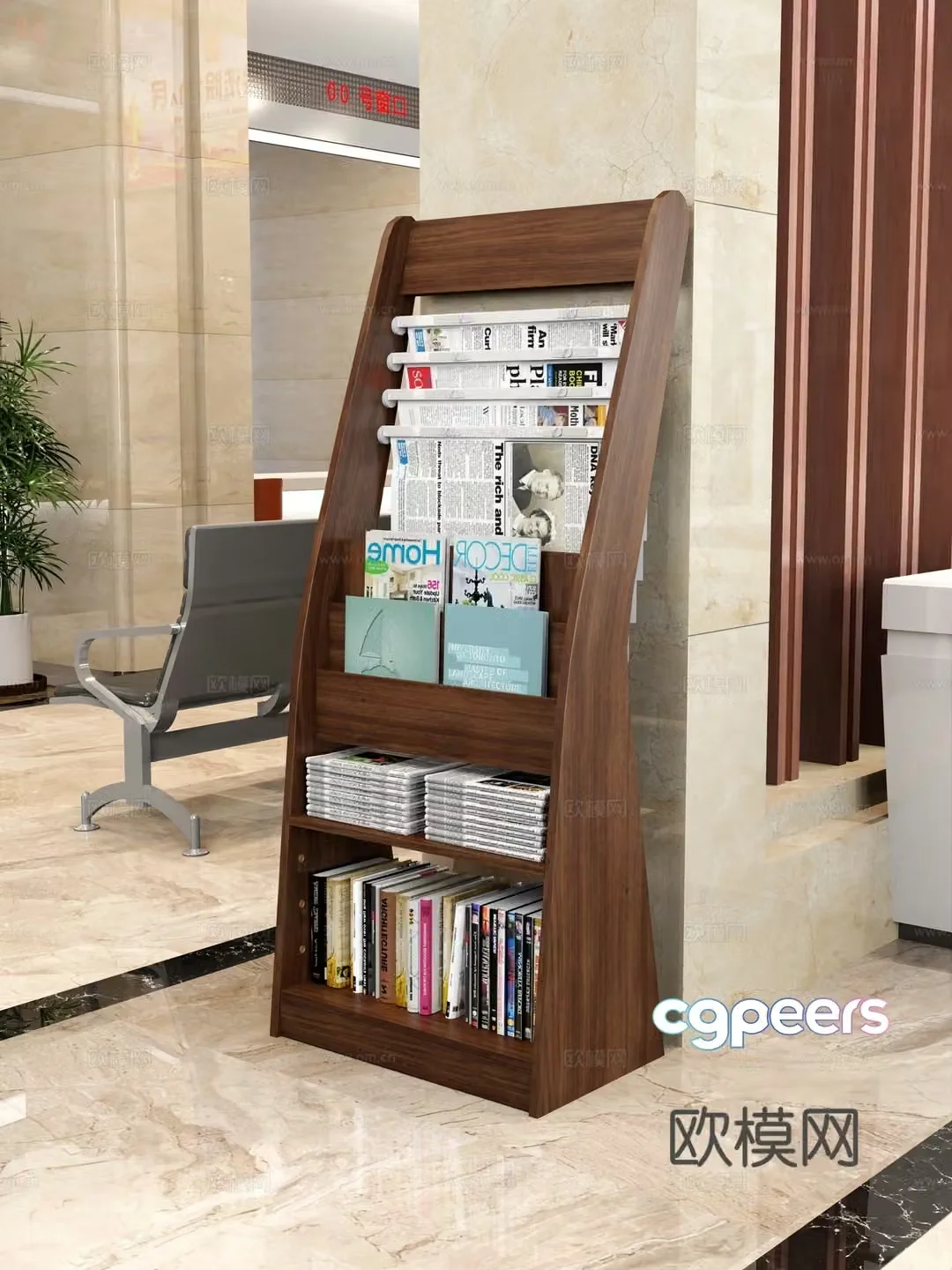 Display shelf Newspaper shelf Newspaper newspaper 3d model