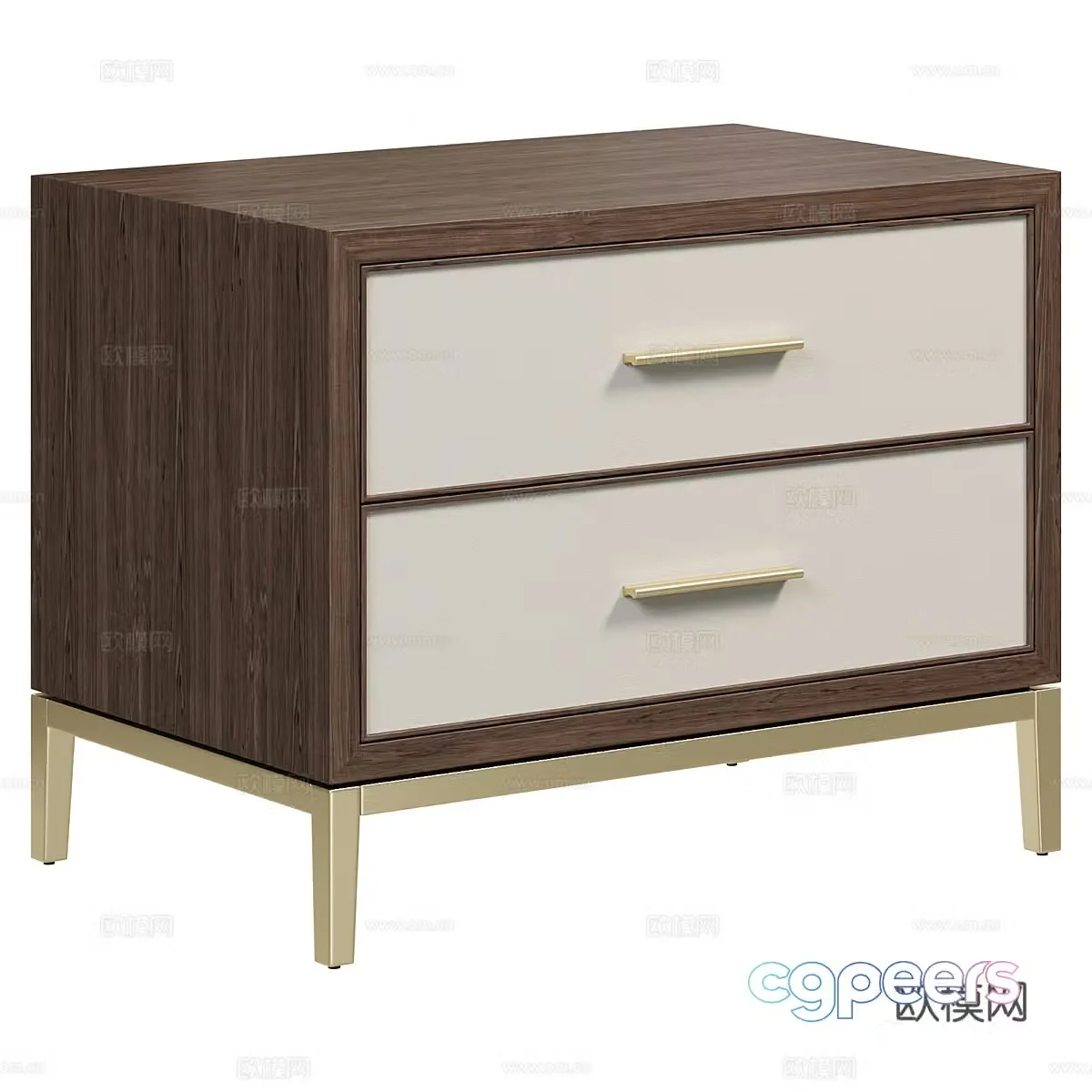 Modern light luxury Malone nightstand 3D model