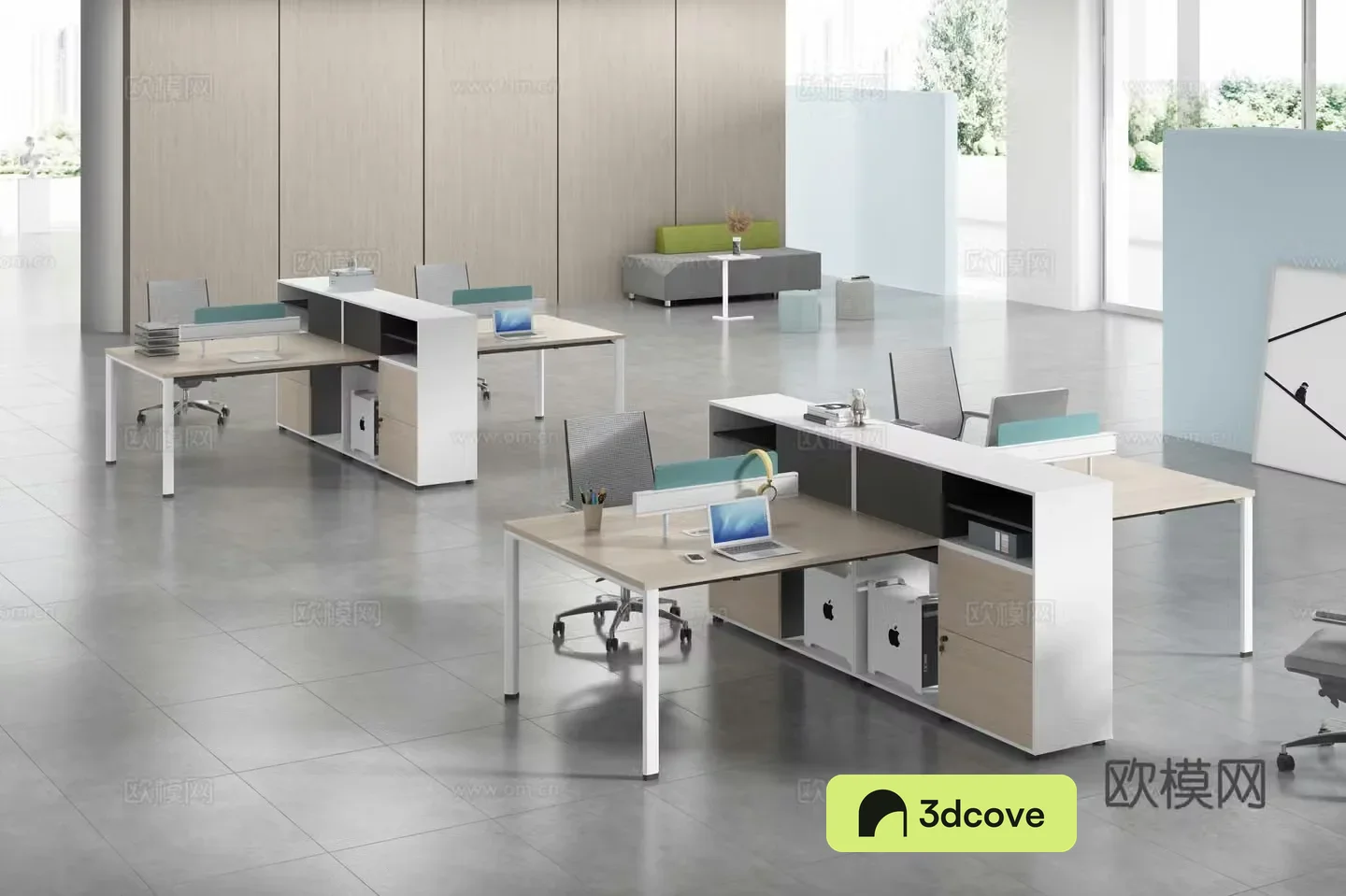 Working equipment office space office area staff desk and chair
