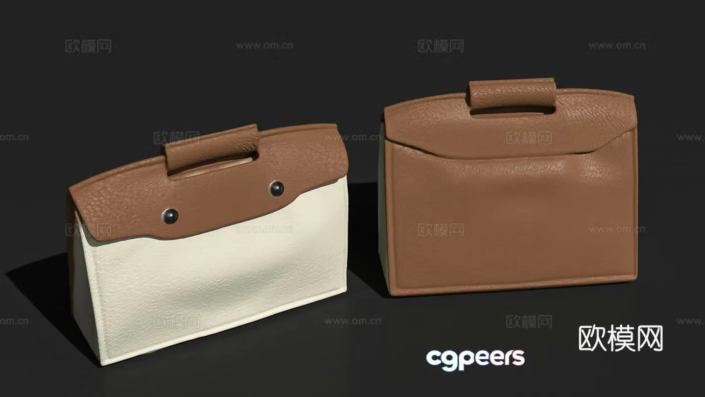 Leather bag handbag crossbody bag 3d model
