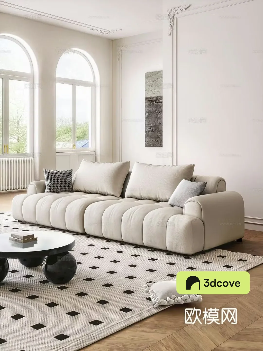 Double sofa upholstered sofa