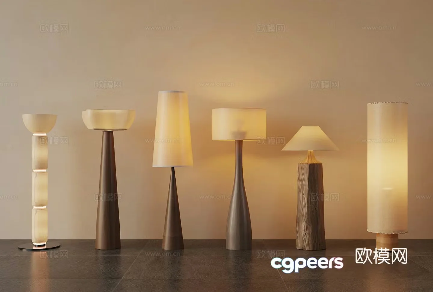 New Chinese style floor lamp modern floor lamp 3D model