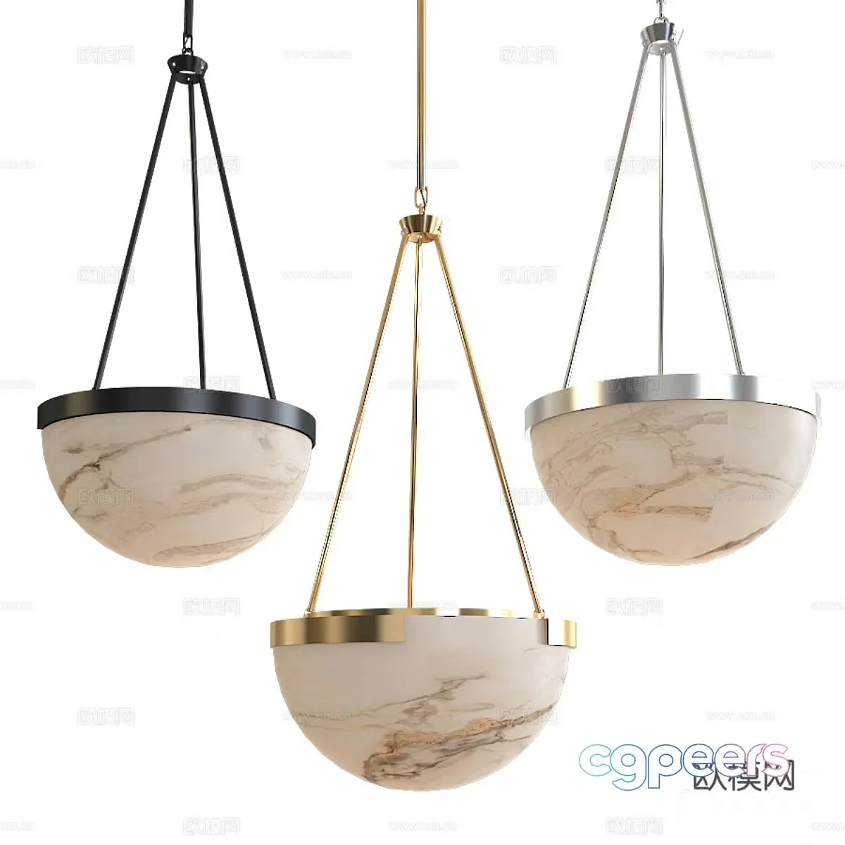 New Chinese style decorative chandelier 3D model