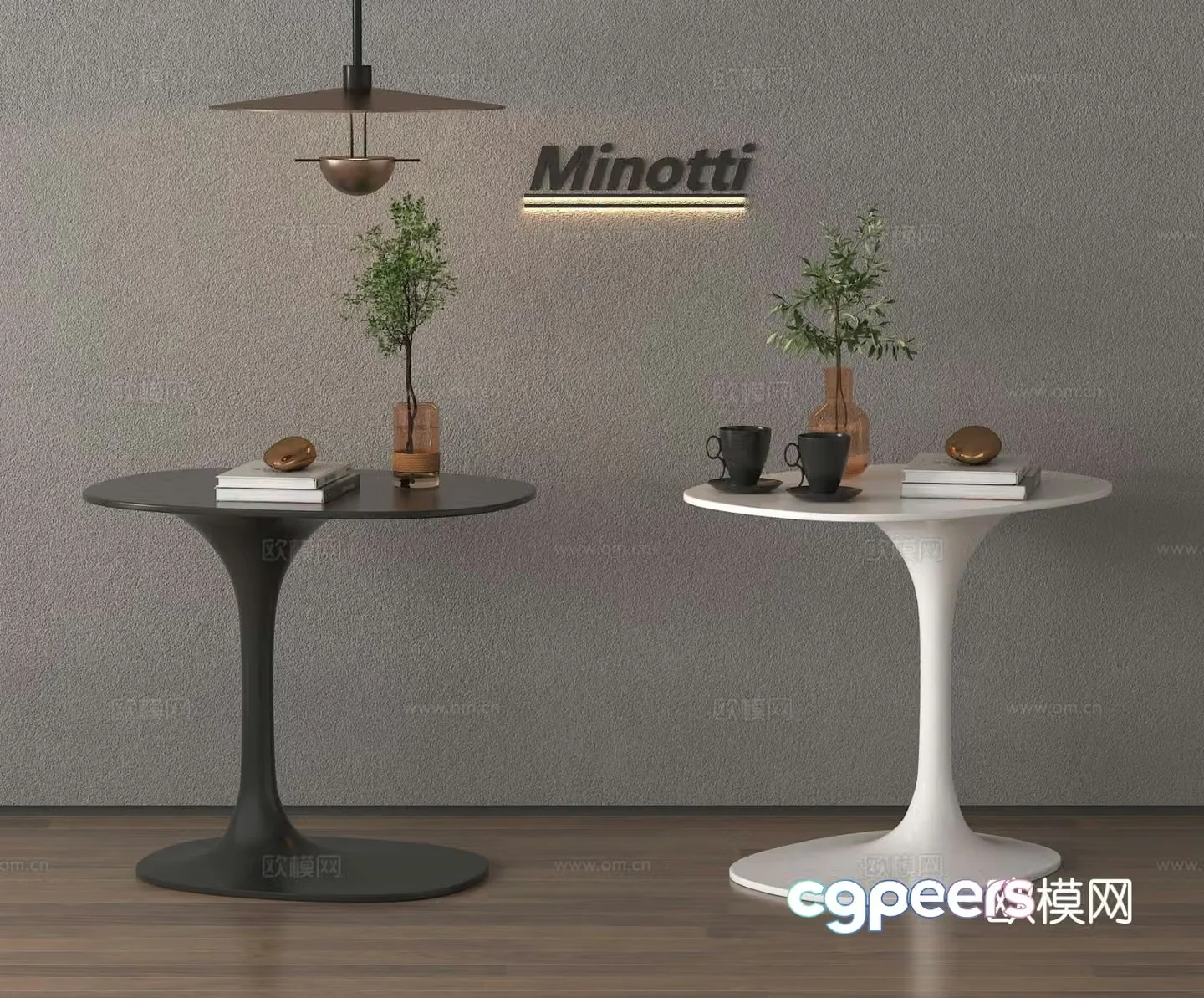 Corner table side table round table 3D model