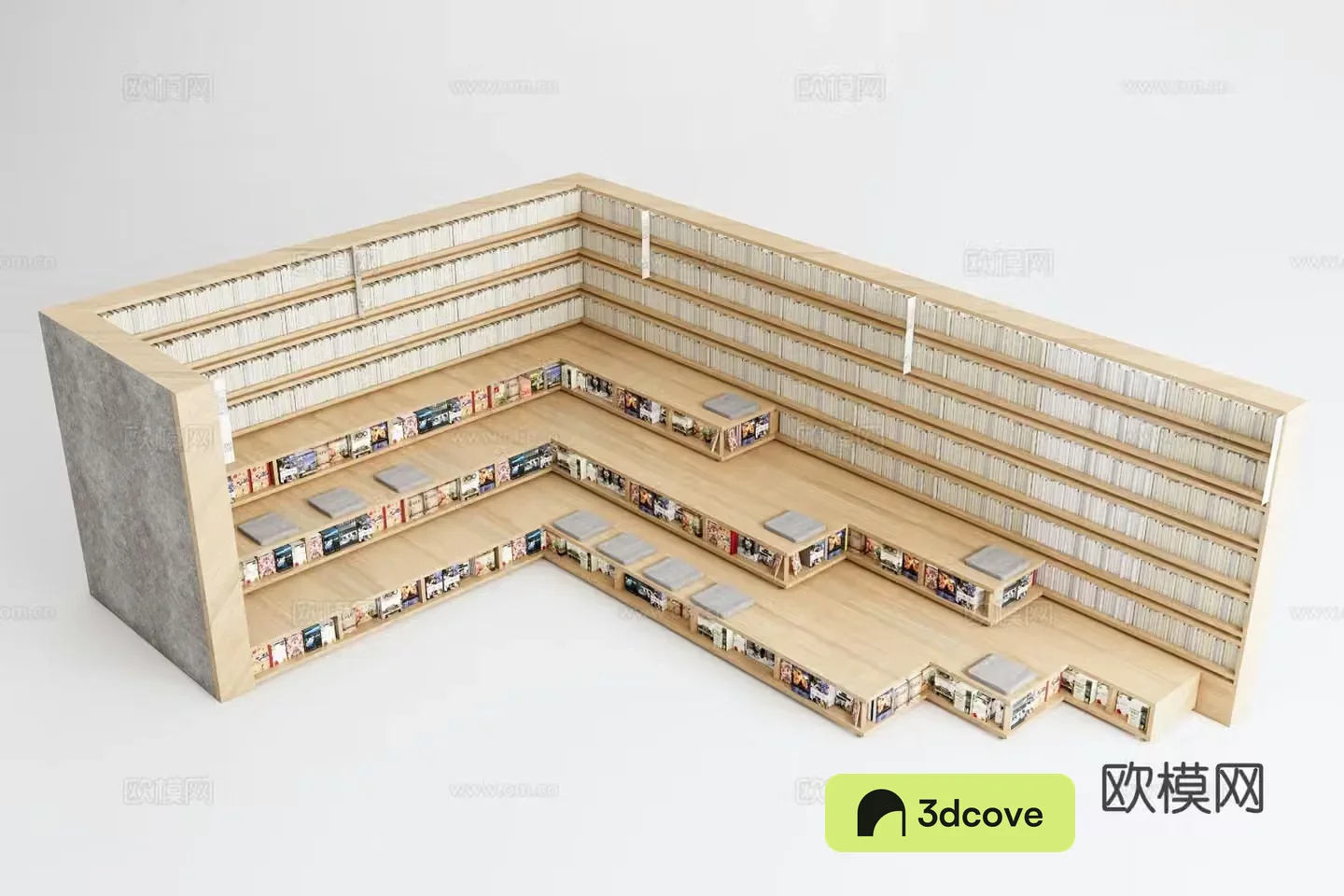 Library bookshelf tatami reading area