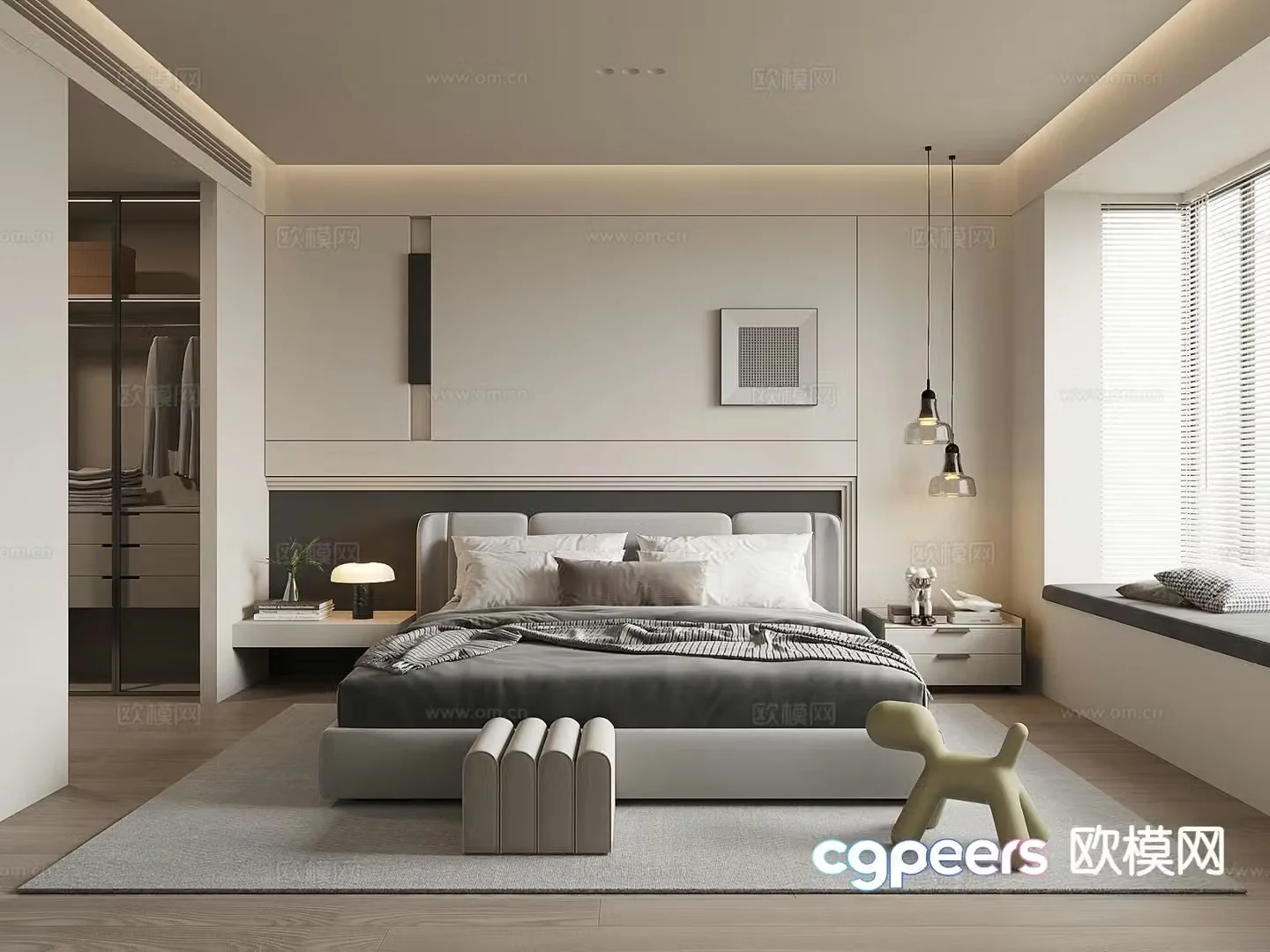 Modern bedroom master bedroom 3d model