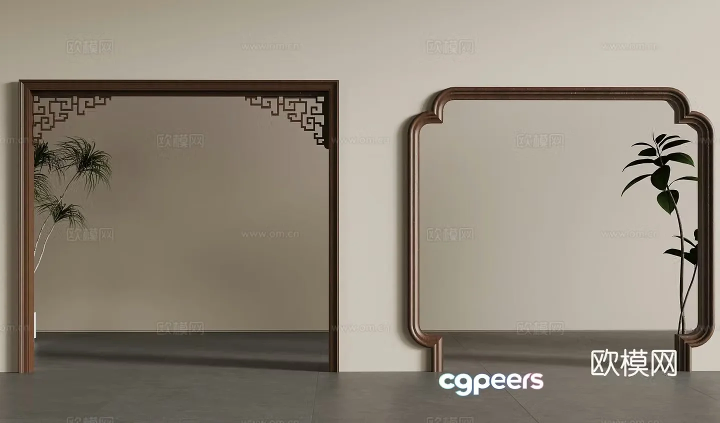 New Chinese style medieval door cover jamb lines wall light 3d model