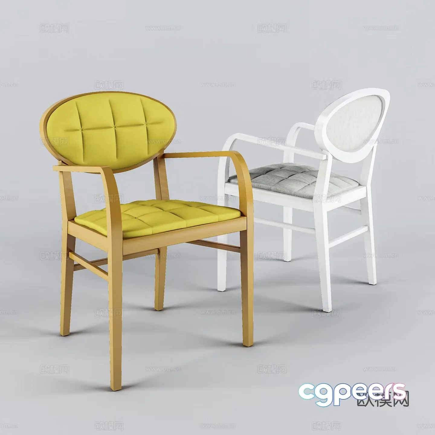 Modern leisure chair wooden chair book chair single chair 3d model