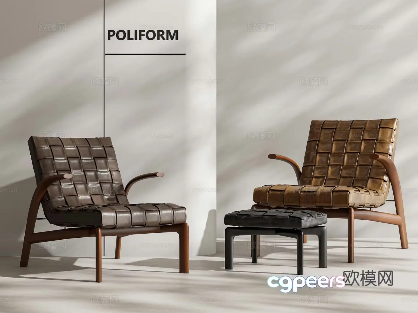 Chinese armrest leisure chair wabi-sabi style leisure chair leisure chair combination light luxury single chair leather chair 3D model