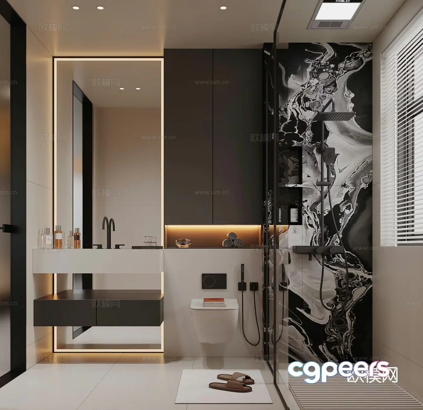 Modern bathroom bathroom 3d model