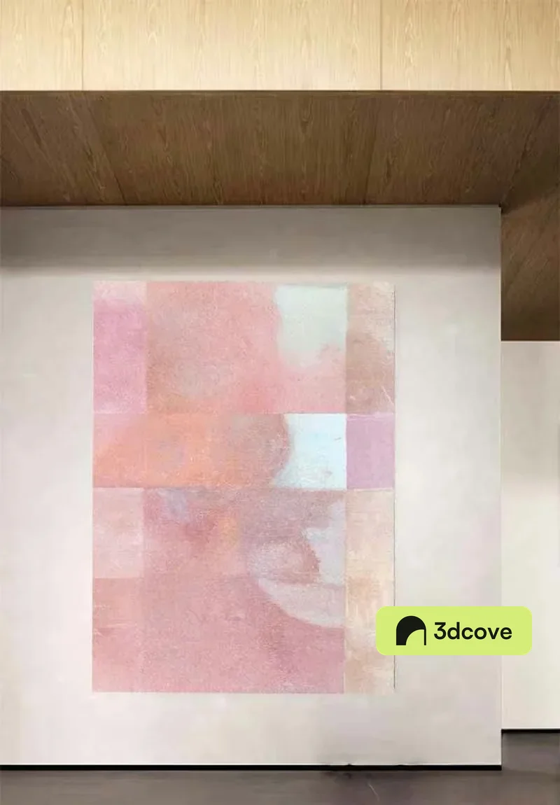 A Pink And White Abstract Art Piece