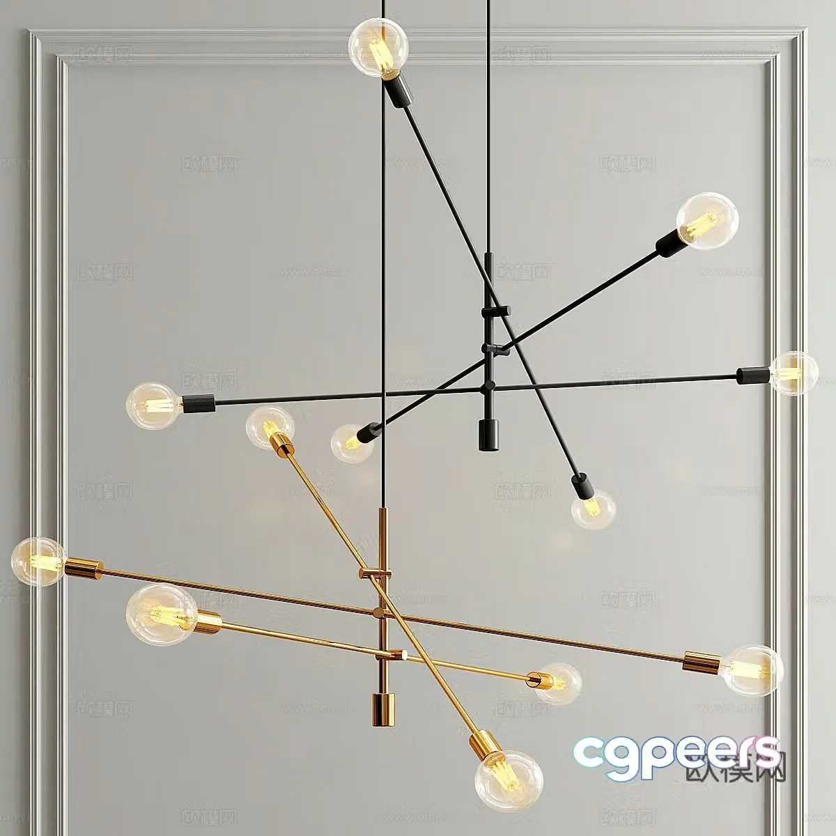 Modern Italian minimalist Grand decorative chandeliers 3d model