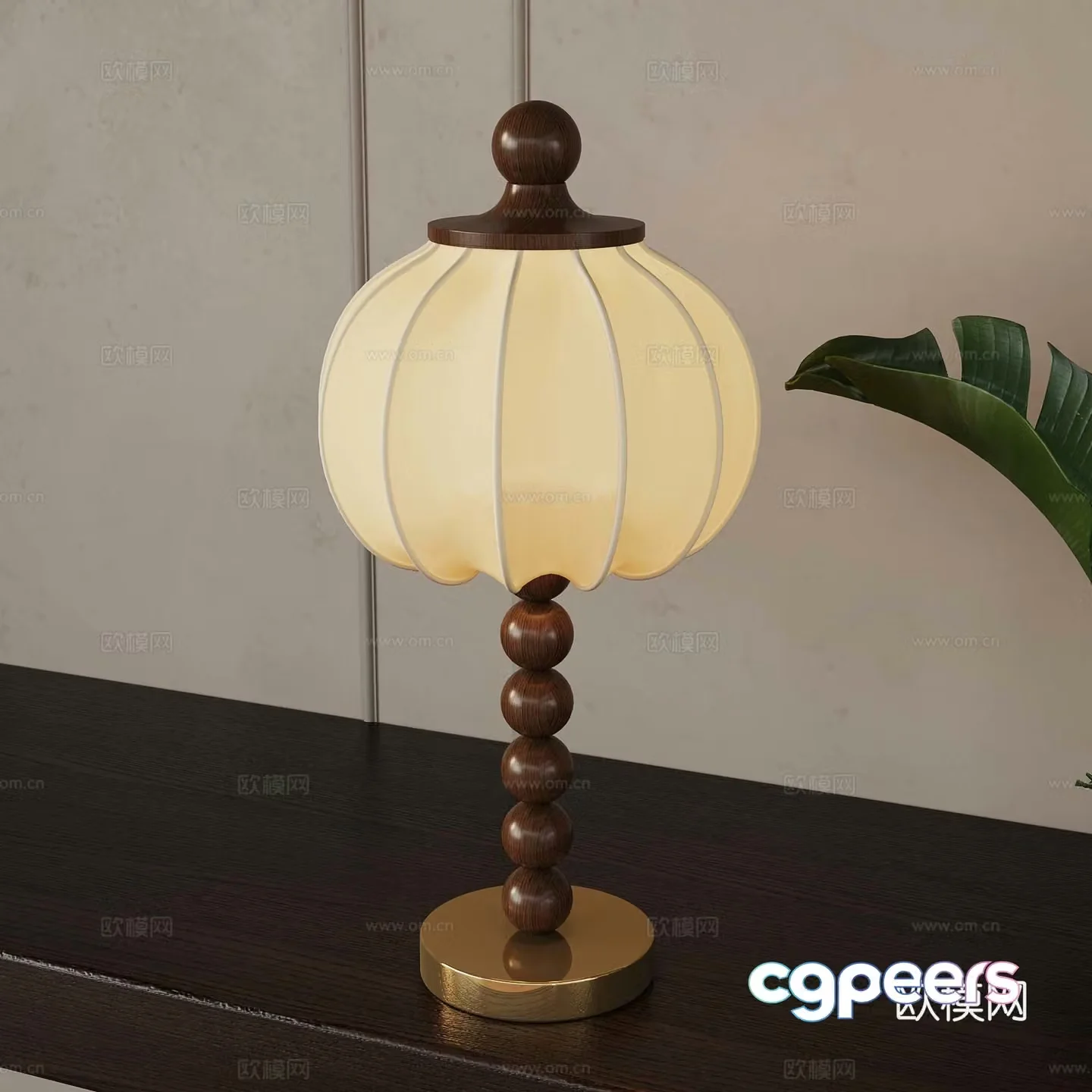 French medieval style table lamp 3d model