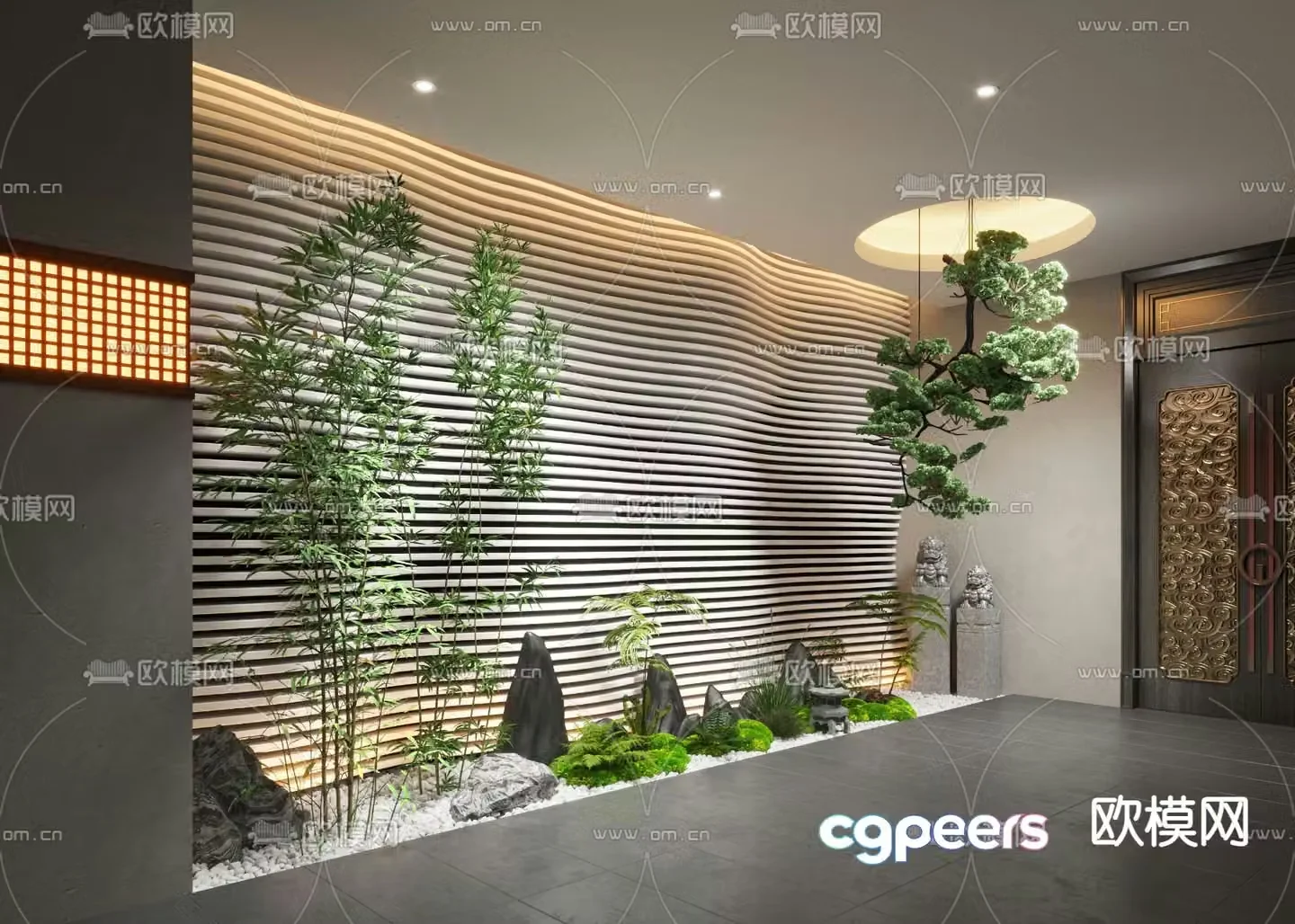 Indoor landscape rockery stone landscape sketch 3d model