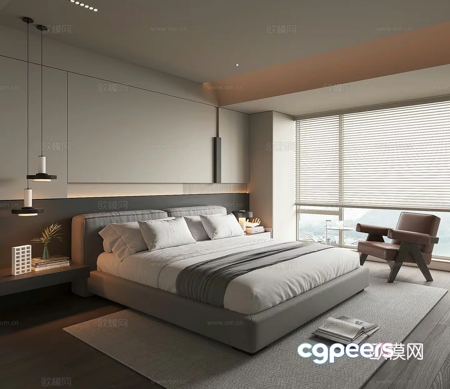 Modern bedroom master bedroom 3d model
