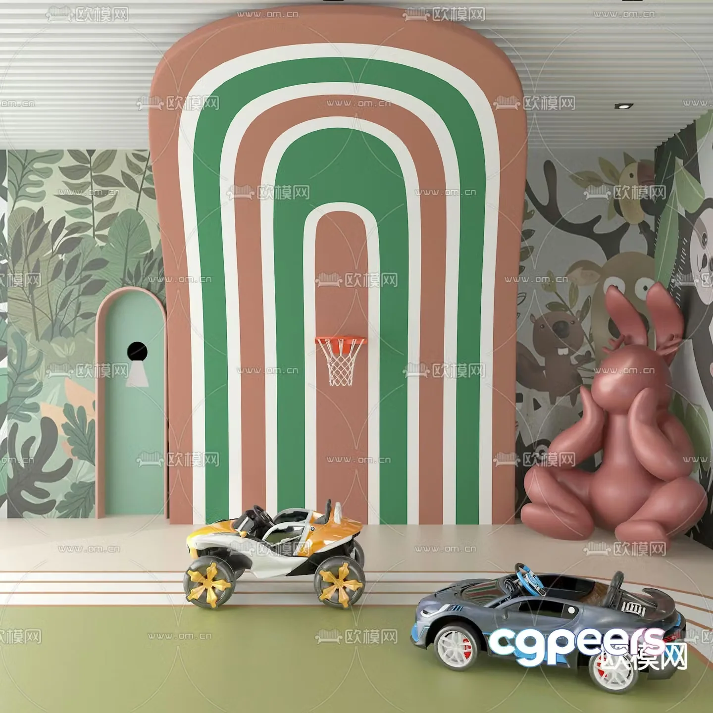 Toy car shooting stand 3d model
