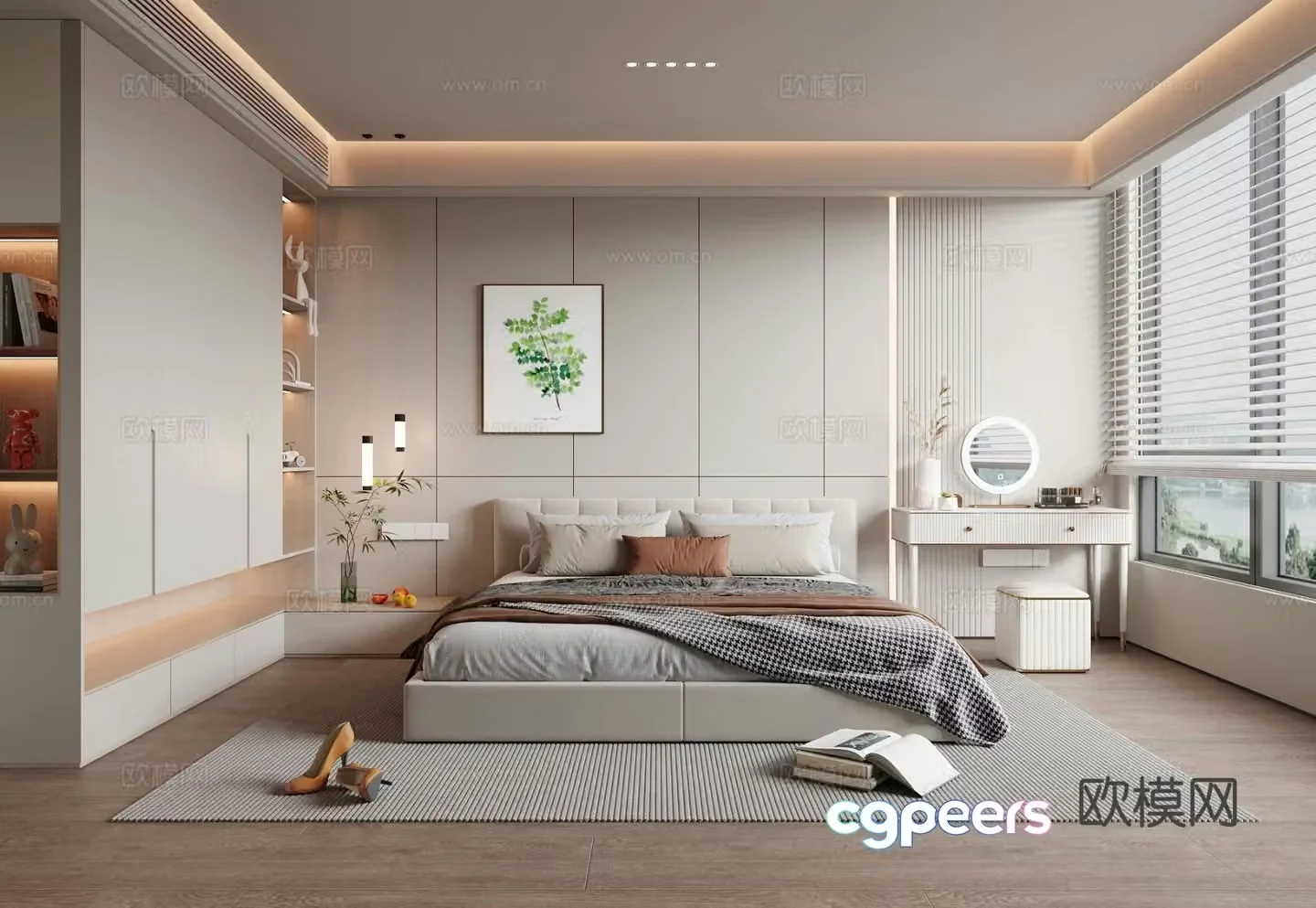 Creamy Bedroom Master Bedroom 3D Model