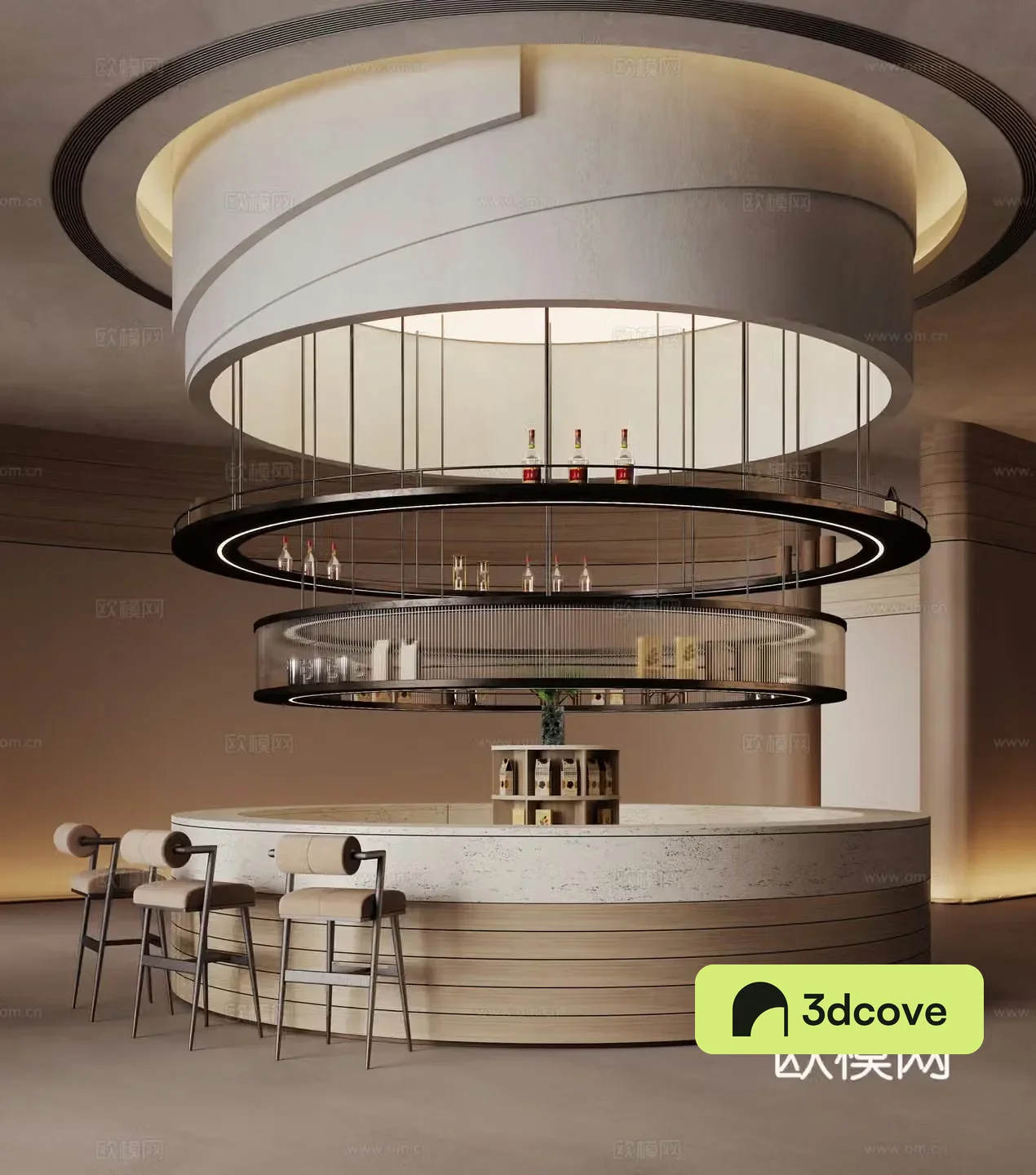 Modern sales office water bar coffee area