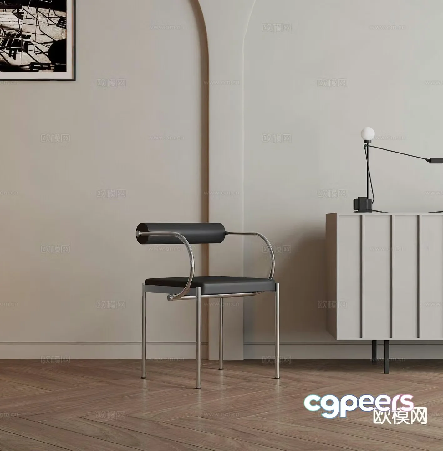 Modern chair dining chair 3d model