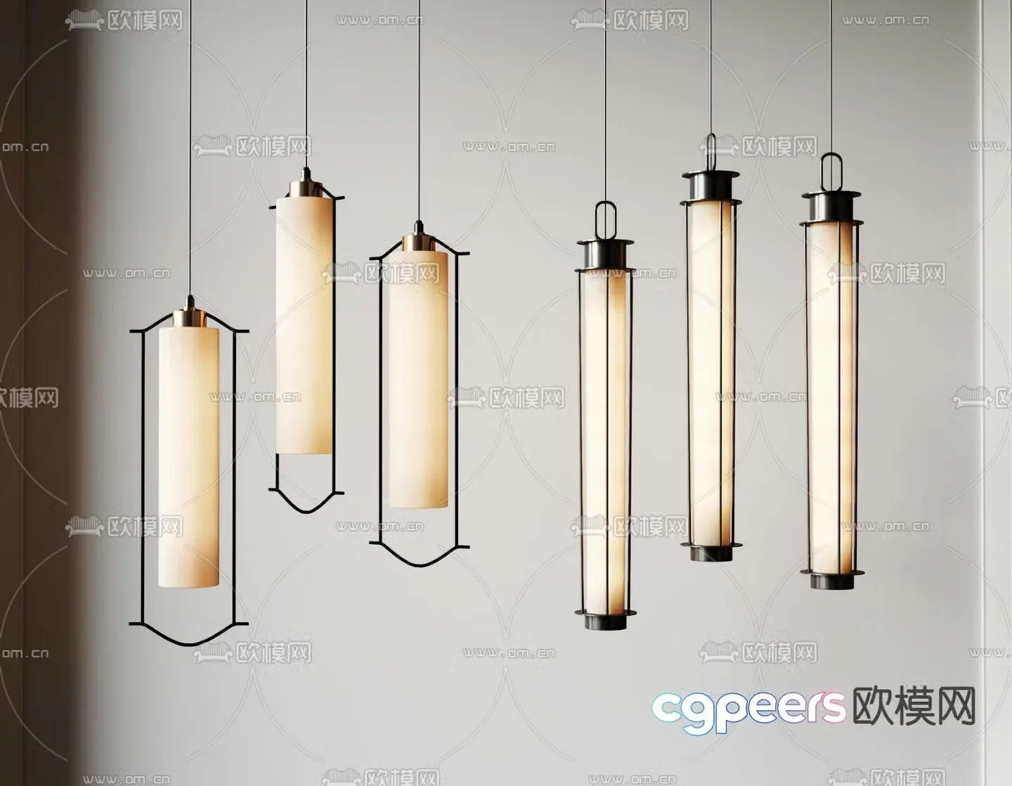 New Chinese style chandelier lantern small chandelier 3d model