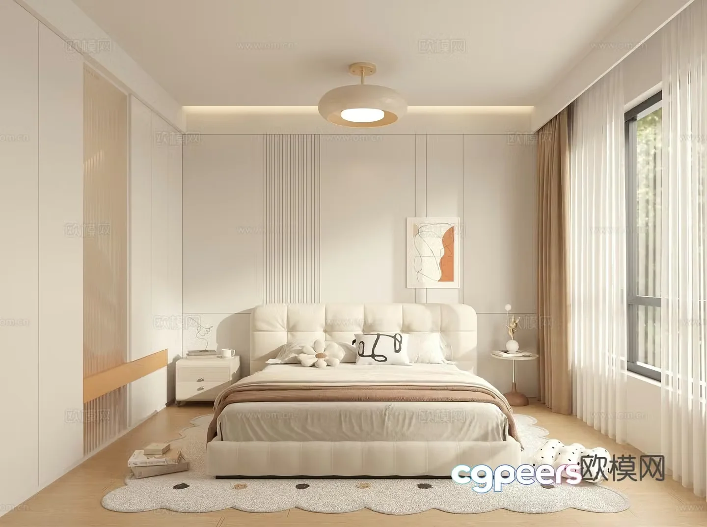 Cream style bedroom master bedroom 3d model