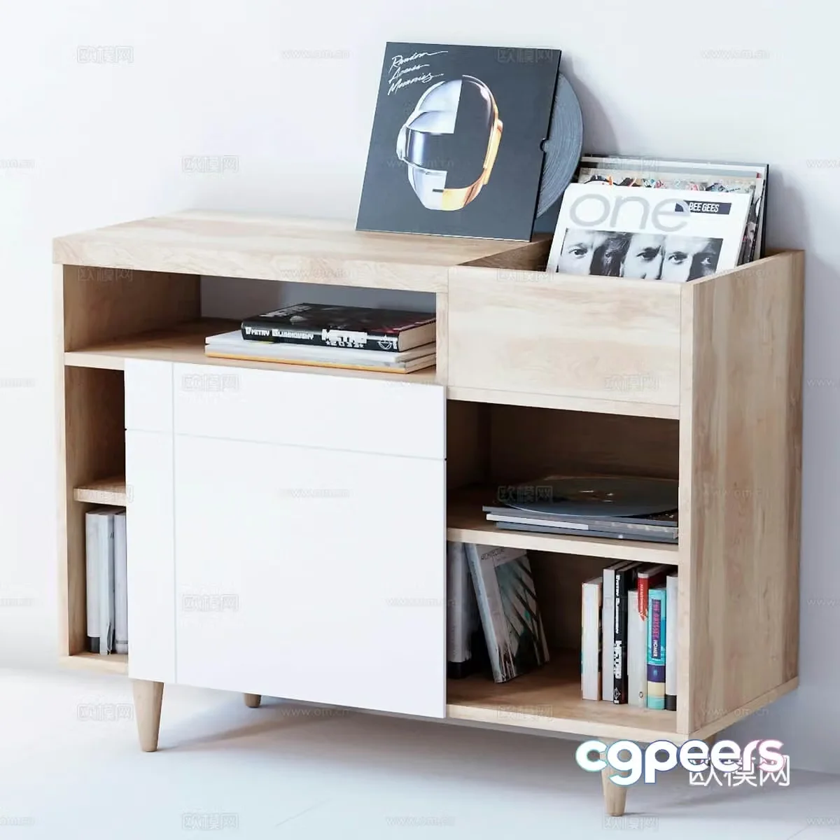 Nordic low cabinet magazine cabinet 3d model