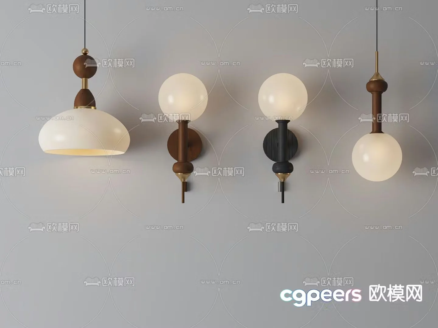 Medieval style wall lamp chandelier 3d model
