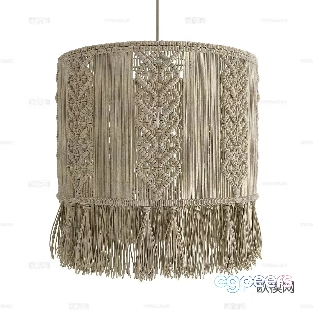 Wasabi lace chandelier rattan chandelier 3d model
