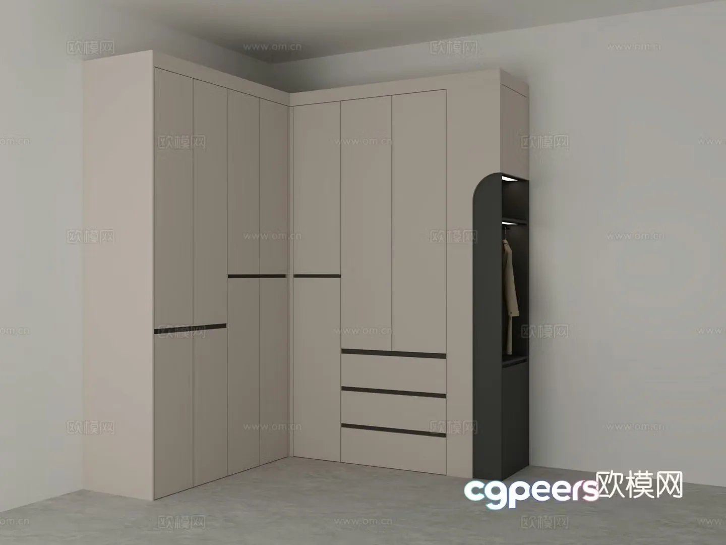 Corner wardrobe 3d model