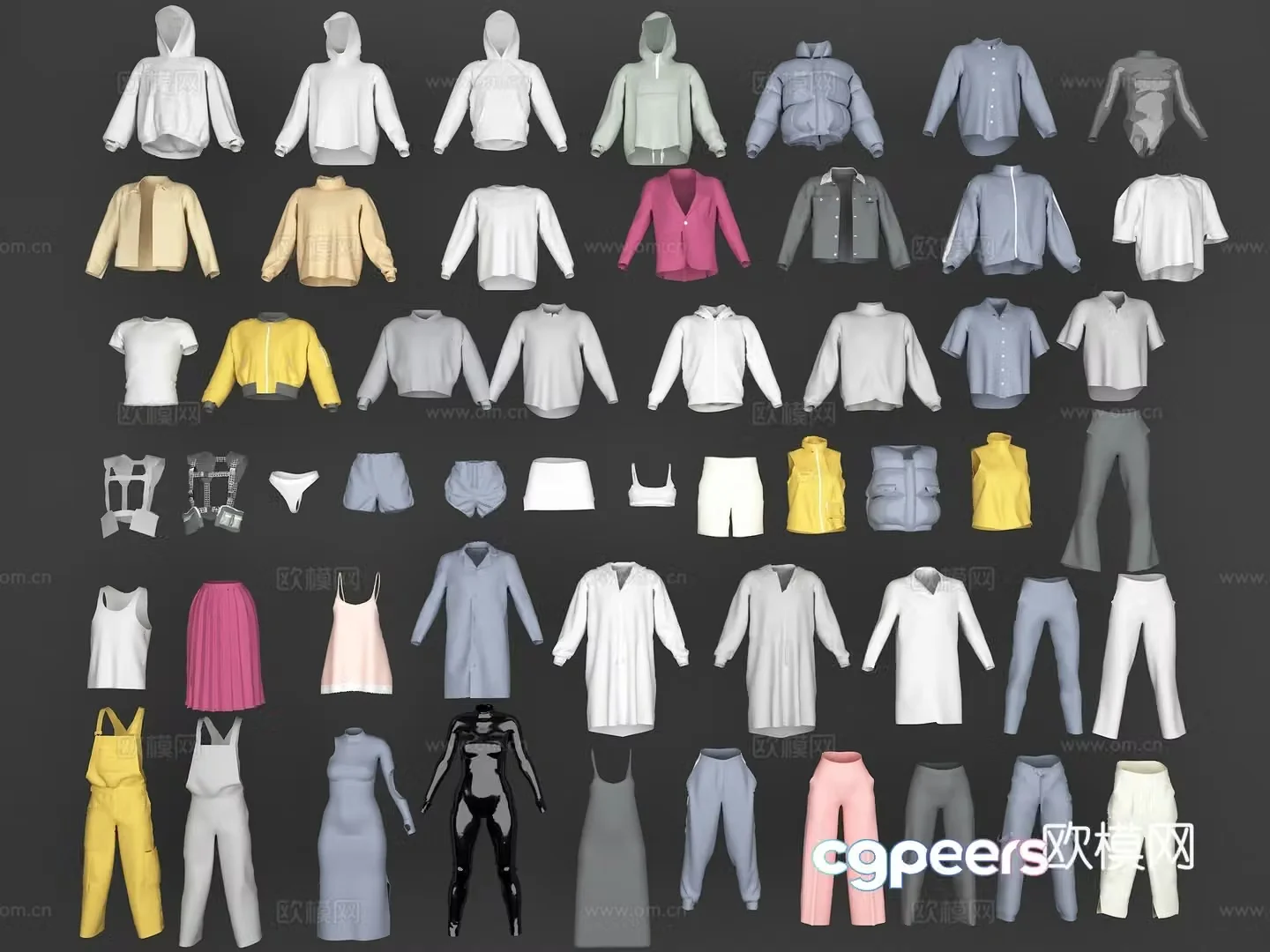 Clothes sweatshirt down jacket shirt suit 3d model