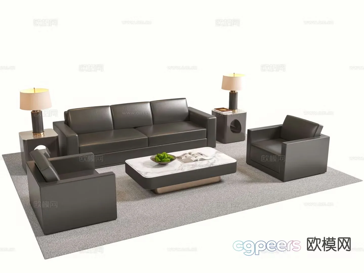 Modern modular sofa business sofa 3d model